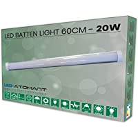 Lampara Luminaria Led 60 cm 20w. Color Blanco frio (6500K). Tubo led integrado T8. 1700 Lumenes. Regleta led slim. A++